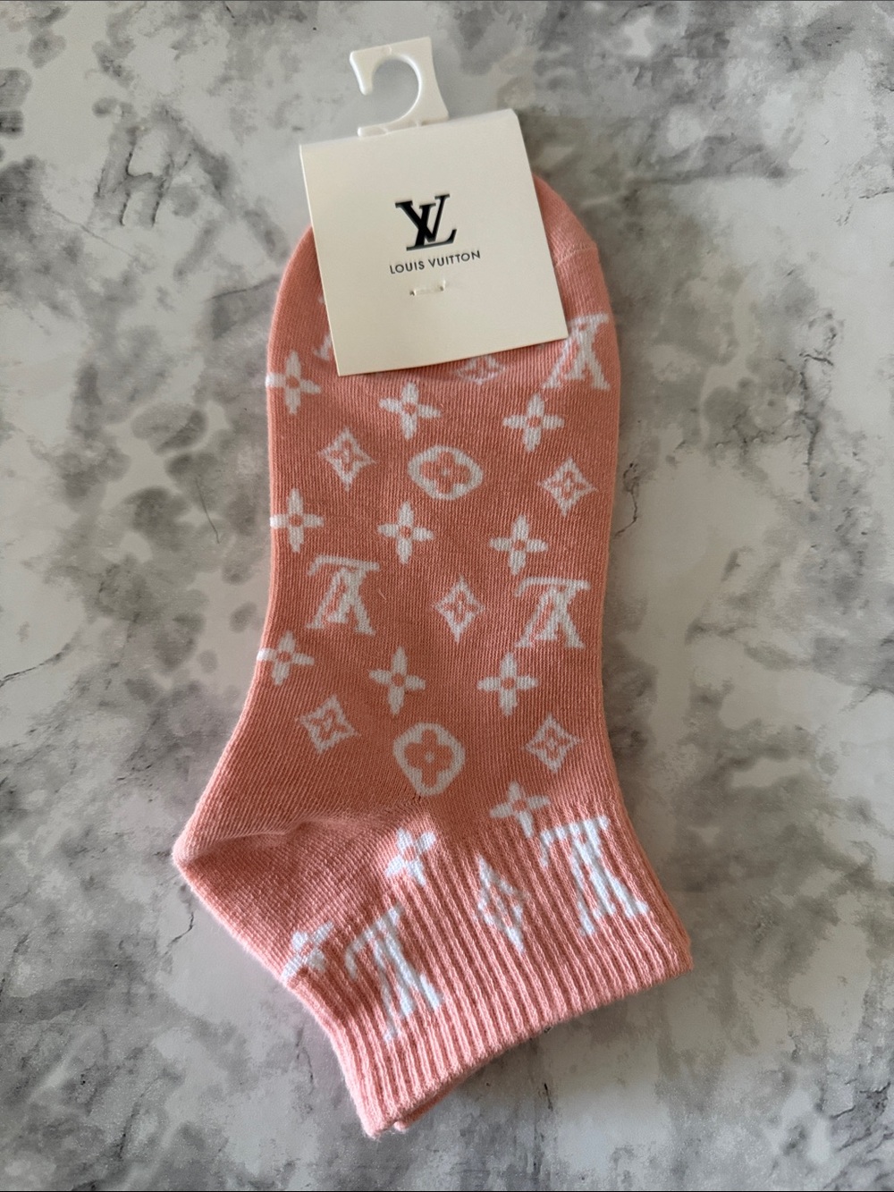 Unbranded Pink Monogram Socks - Picture 2 of 3